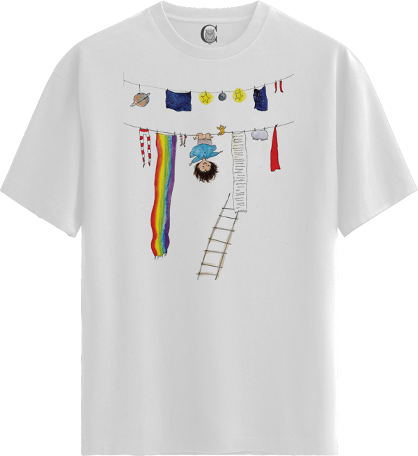 Cosmic Laundry - %100 Pamuklu Kadın Beyaz Tişört - Premium Quality - Image 1