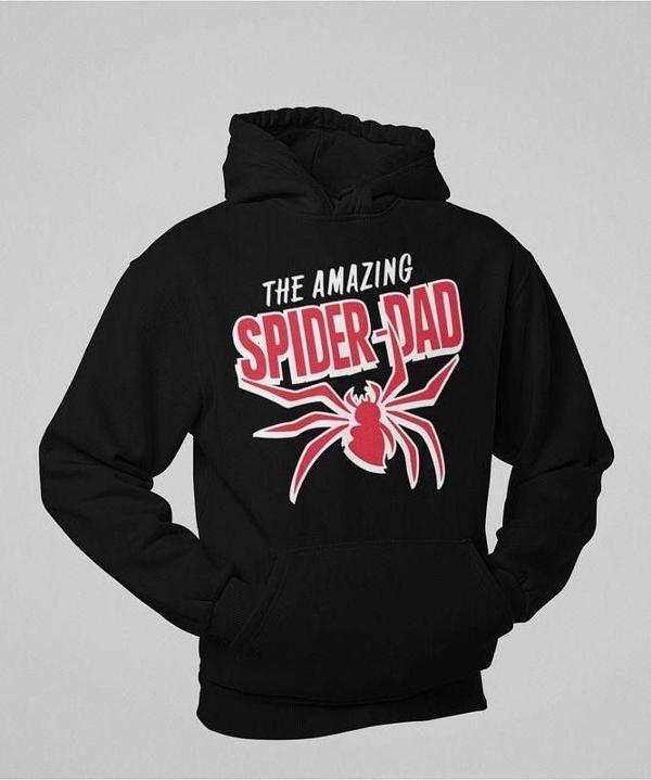 The Amazing Spider-Dad Baskılı Unisex Oversize Örümcek Adam Hoodie - Image 1