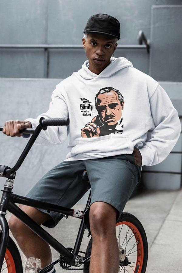 Godfather Film Baskılı Unisex Oversize Family Hoodie - Image 1