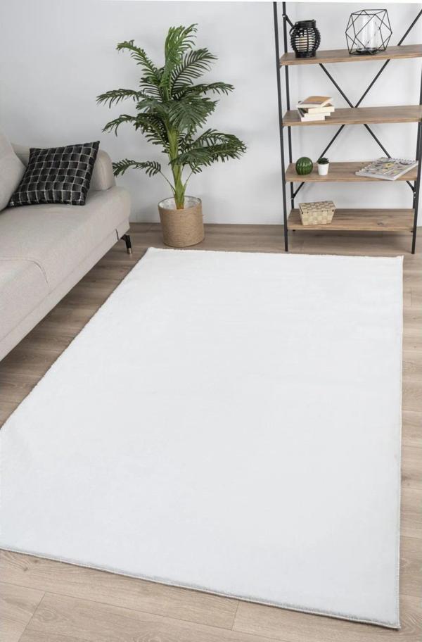 Frt Export Beyaz Peluş Post Kaymaz Taban Halı - Image 1