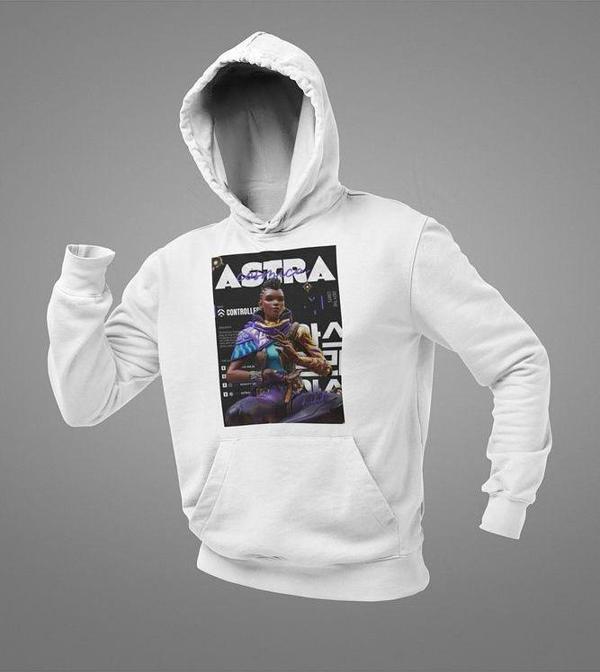 Astra Controller Baskılı Unisex Oversize Vaalorant Hoodie - Image 1
