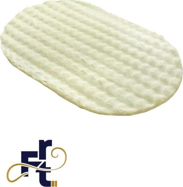 Frt Export Frt Oval Dekoratif Bubble Tüylü Yumuşak Peluş Kaymaz Yıkanabilir Salon Koridor Halı Yolluk Krem - Image 1