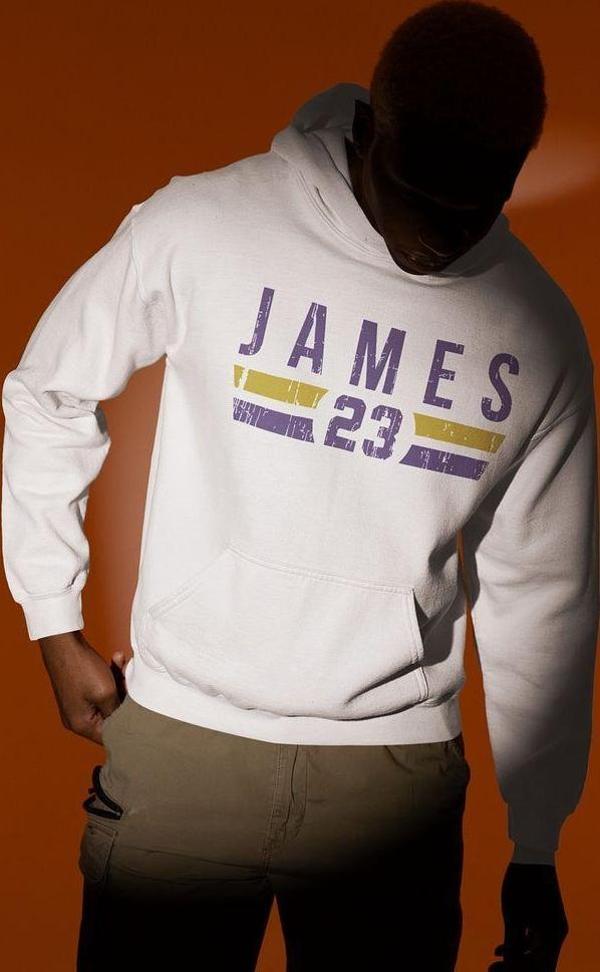 James 23 Basketbolcu Yazılı Unisex Oversize Hoodie - Image 1