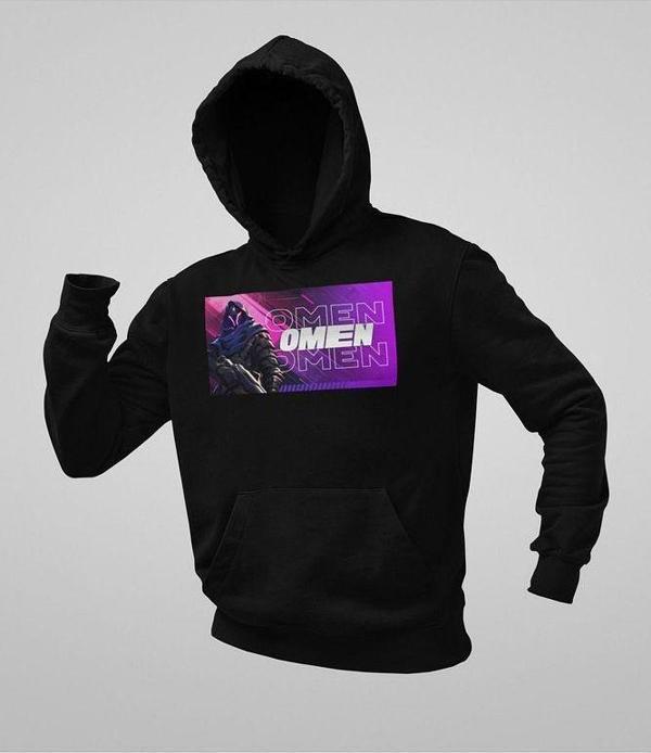 Omen Baskılı Unisex Oversize Vvalorant Hoodie - Image 1