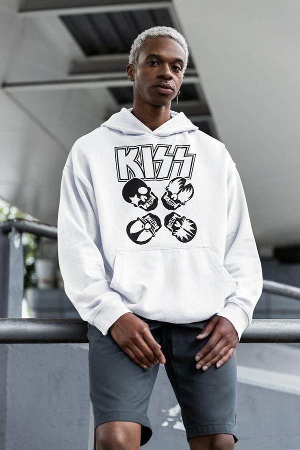 Kiss Müzik Grubu Baskılı Unisex Oversize Rock Metal Hoodie - Image 1