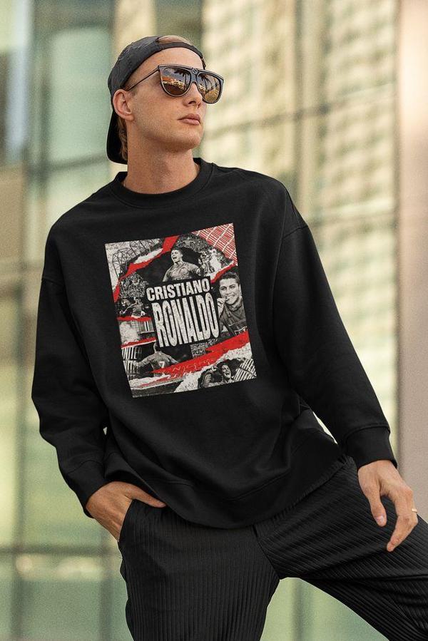 Cristiiano Ronaldo Baskılı Unisex Oversize Futbolcu Sweatshirt - Image 1