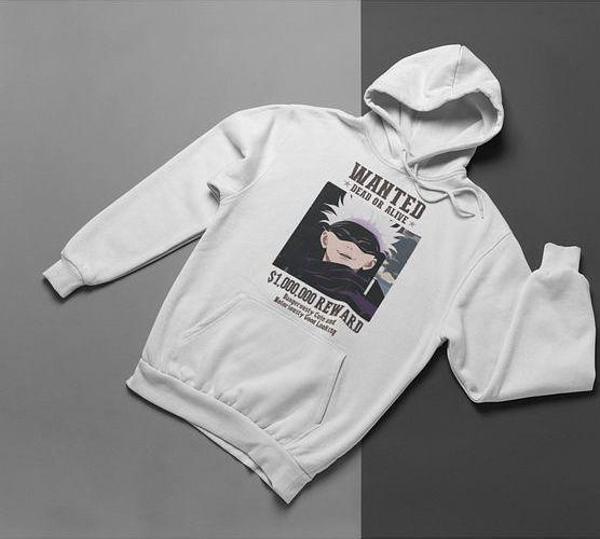 Dead Or Alive Wanted Baskılı Unisex Oversize Anime Hoodie - Image 1