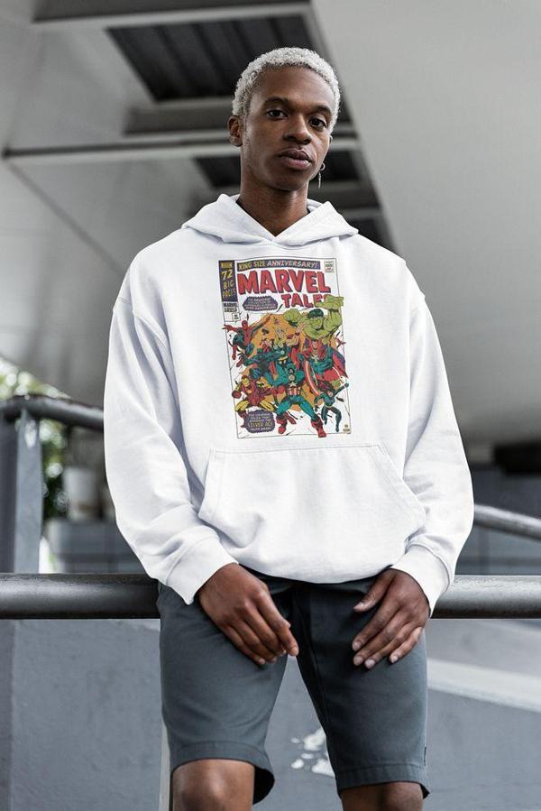 Avengers Kahramanlar Baskılı Unisex Oversize Marvel Tale Hoodie - Image 1