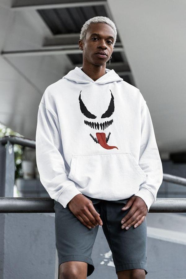 Tasarım Venom Karakter Baskılı Unisex Oversize Hoodie - Image 1