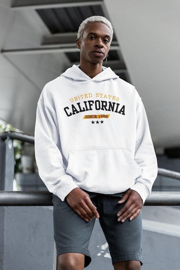 United States California Since 1986 Yazılı Unisex Oversize Hoodie - Image 1