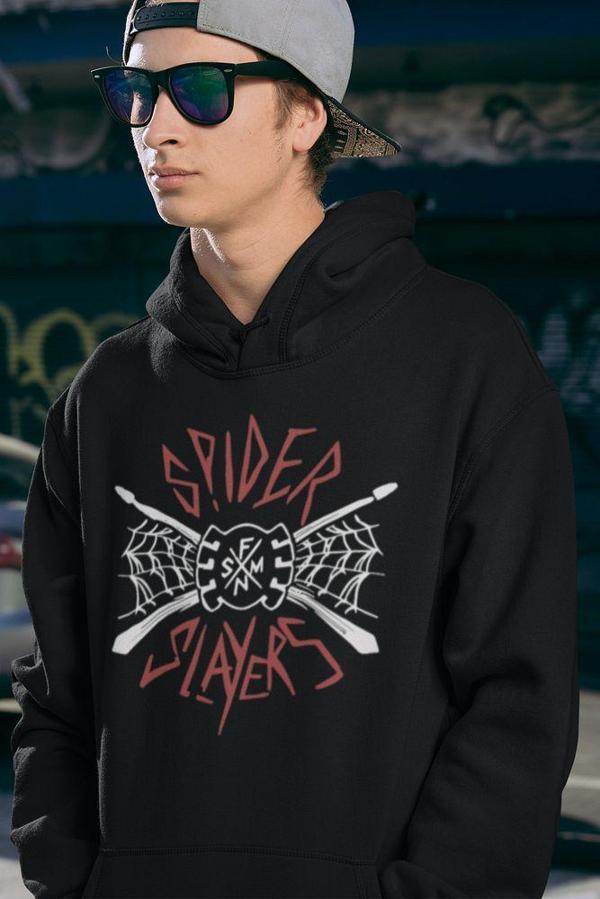 Spider Slayers Baskılı Unisex Oversize Örümcek Adam Hoodie - Image 1