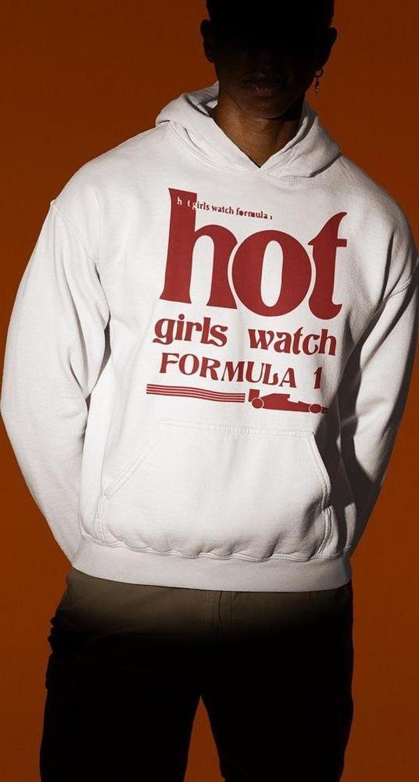 Hot Girls Watch Formula 1 Yazılı Unisex Oversize Hoodie - Image 1
