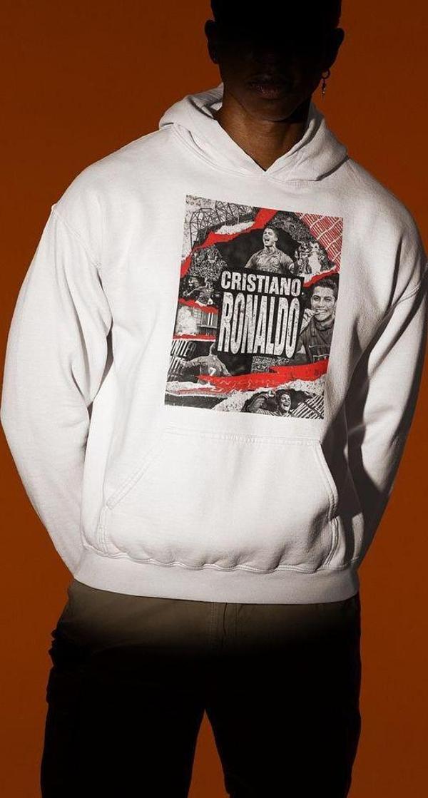 Criistiano Ronaldo Baskılı Unisex Oversize Futbolcu Hoodie - Image 1