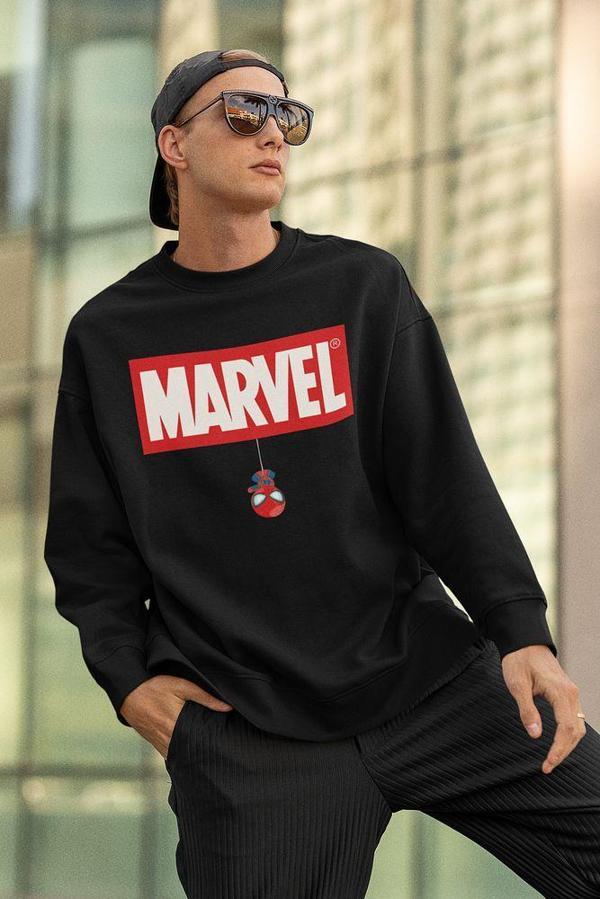 Marvel Örümcek Adam Baskılı Unisex Oversize Sweatshirt - Image 1