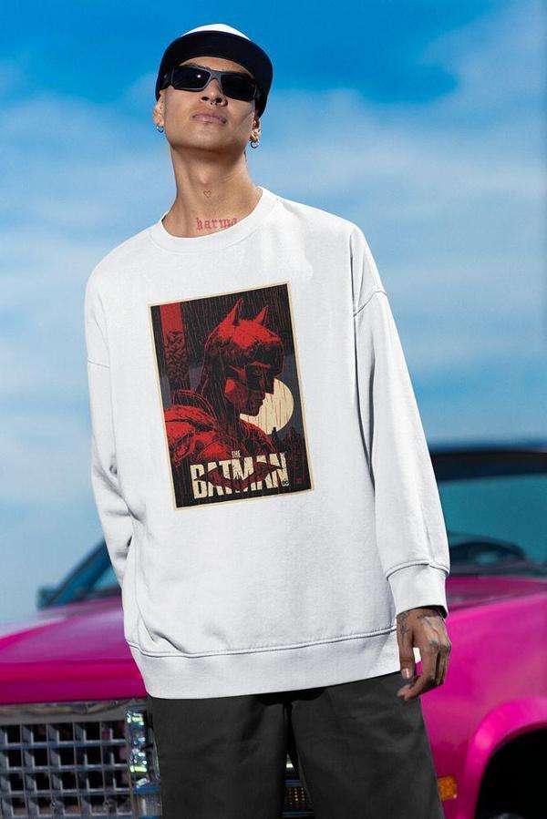 The Batman Baskılı Unisex Oversize Dc Sweatshirt - Image 1