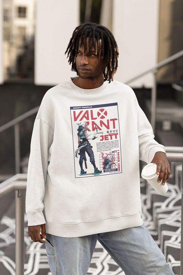 Valorrant Jett Karakter Baskılı Unisex Oversize Entry Karakter Sweatshirt - Image 1