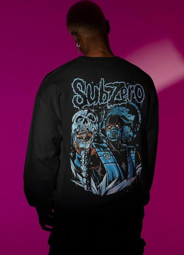 Subzero Baskılı Unisex Oversize Anime Sweatshirt - Image 1