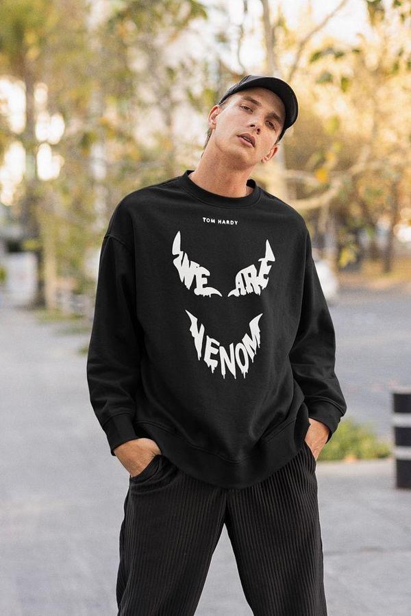 We Are Venom Baskılı Unisex Oversize Tasarım Sweatshirt - Image 1