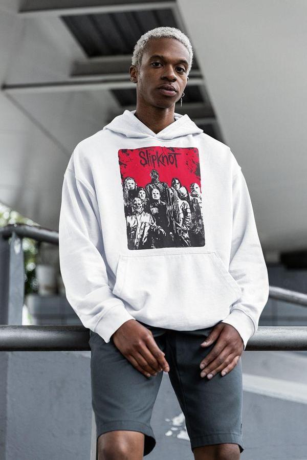 Slipknot Baskılı Unisex Oversize Müzik Grubu Hoodie - Image 1