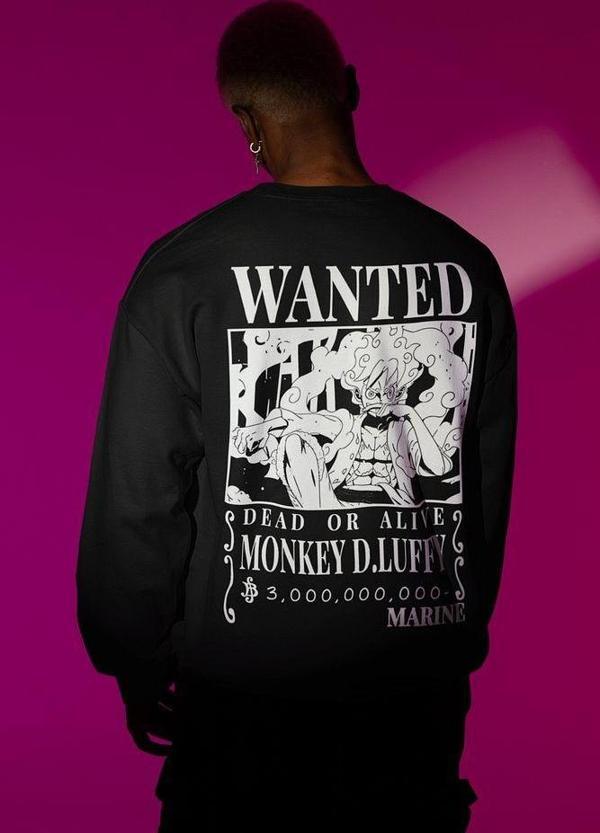 Monkey D. Luffy Yazılı Unisex Oversize Tasarım Anime Sweatshirt - Image 1