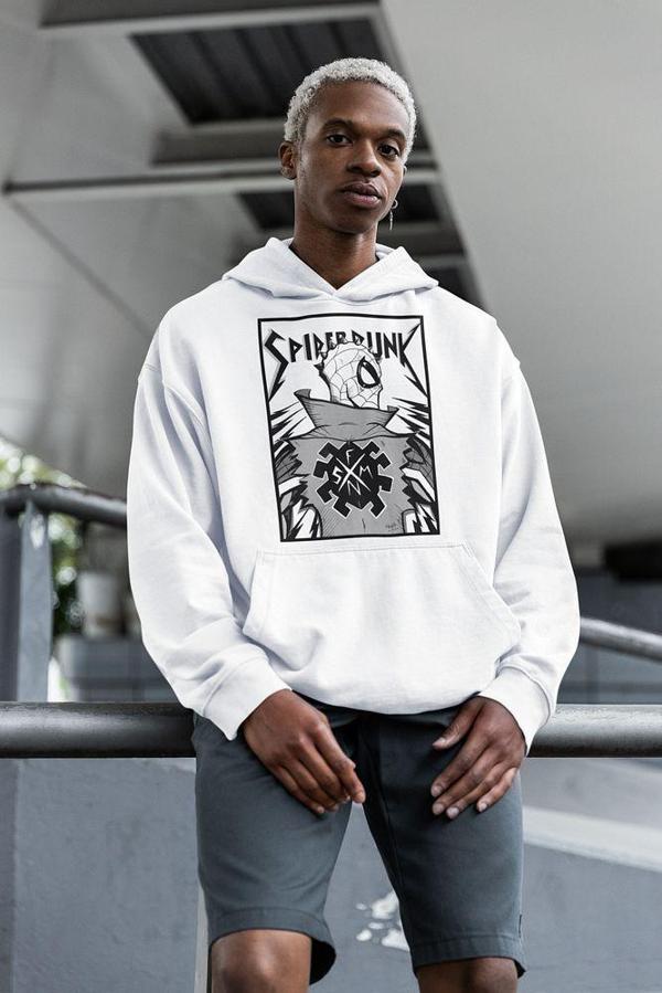 Spider-Punk Baskılı Unisex Oversize Örümcek Adam Hoodie - Image 1