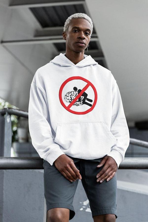 Komik Baskılı Tasarım Unisex Oversize Hoodie - Image 1