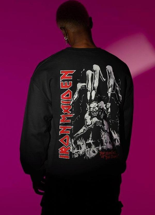 Iron Maiden Müzik Grubu Baskılı Unisex Oversize Rock Metal Sweatshirt - Image 1