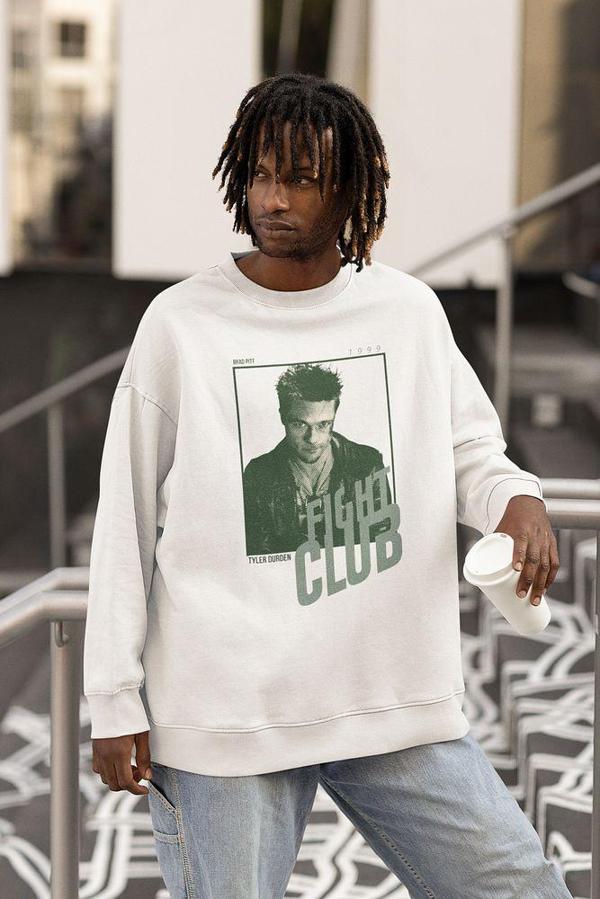 Fight Club Tyler Durden Baskılı Unisex Oversize Film Sweatshirt - Image 1