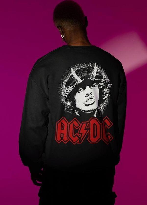 AC DC Rock Metal Müzik Grubu Baskılı Unisex Oversize Sweatshirt - Image 1