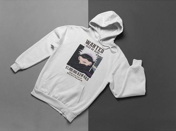 Dead Or Alive Wanted Baskılı Unisex Oversize Anime Hoodie - Image 1