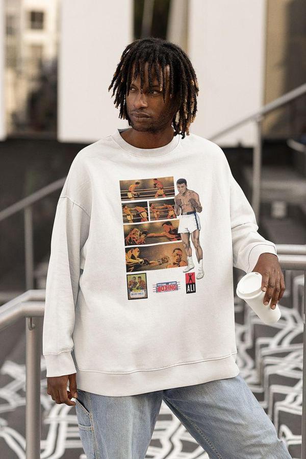 Efsane Boksör Muhammed Alii Baskılı Unisex Oversize Sweatshirt - Image 1