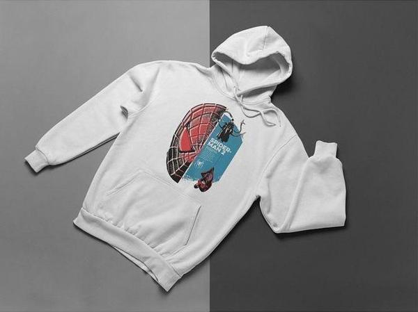 Spider-Man Baskılı Unisex Oversize Örümcek Adam Hoodie - Image 1