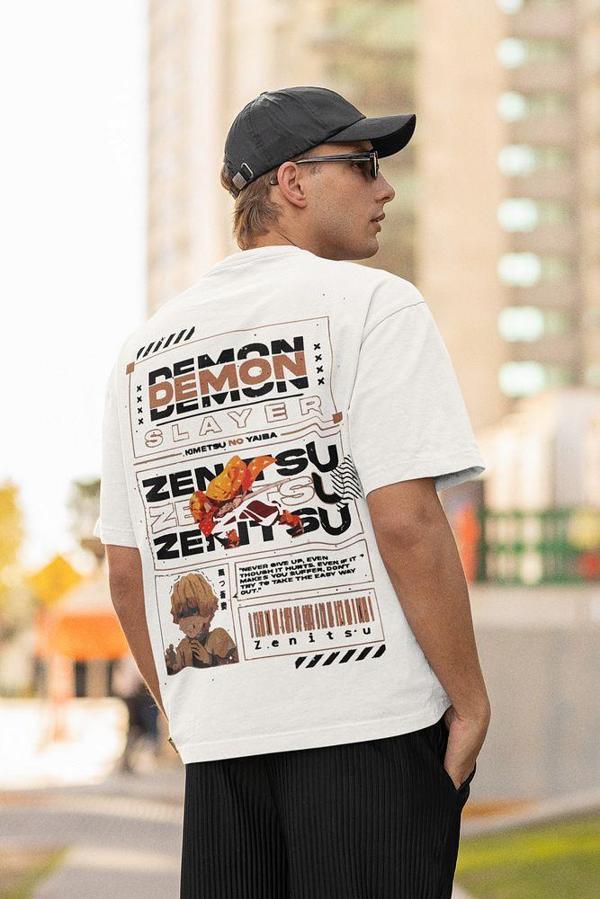 Demon Slayer Baskılı Unisex Oversize Anime Tişört - Image 1