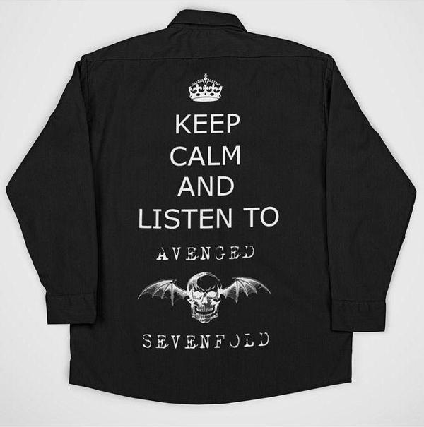 Avenged Sevenfold Müzik Grubu Baskılı Unisex Rock Metal Cepli Gömlek - Image 1