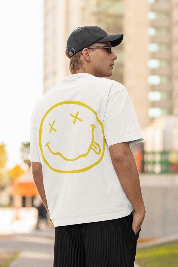 Nirvana Baskılı Unisex Oversize Müzik Grubu Tişört - Image 1