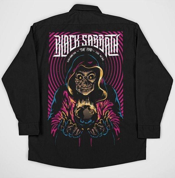 Black Sabbath The End Yazılı Müzik Grubu Baskılı Unisex Rock Metal Cepli Gömlek - Image 1