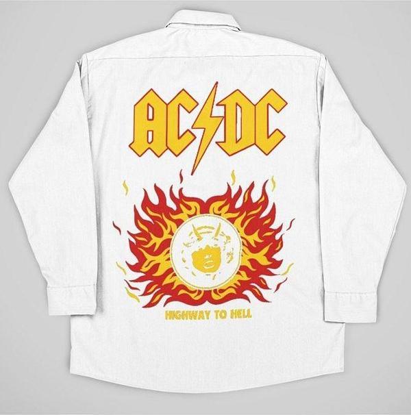 AC DC Müzik Grubu Baskılı Unisex Rock Metal Cepli Gömlek - Image 1