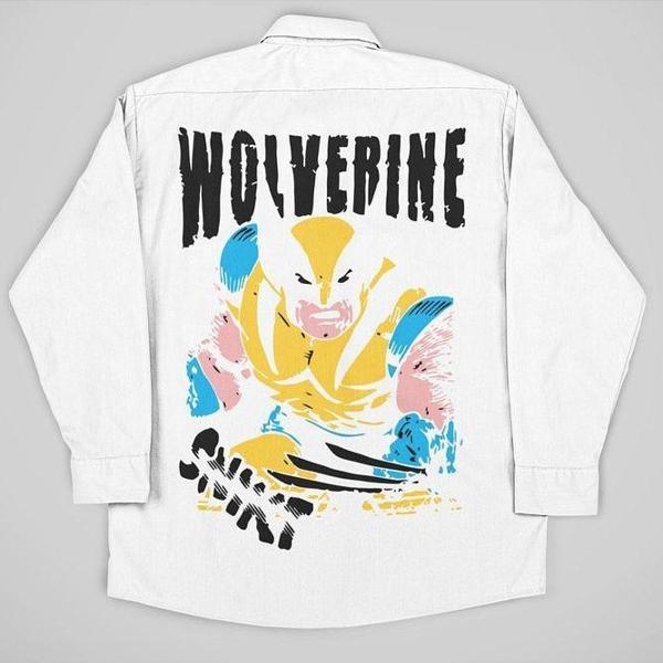 Wolverine Baskılı Unisex Dc Karakter Cepli Gömlek - Image 1