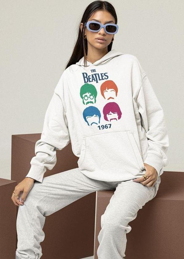 The Beatles 1967 Baskılı Unisex Oversize Müzik Grubu Hoodie - Image 1