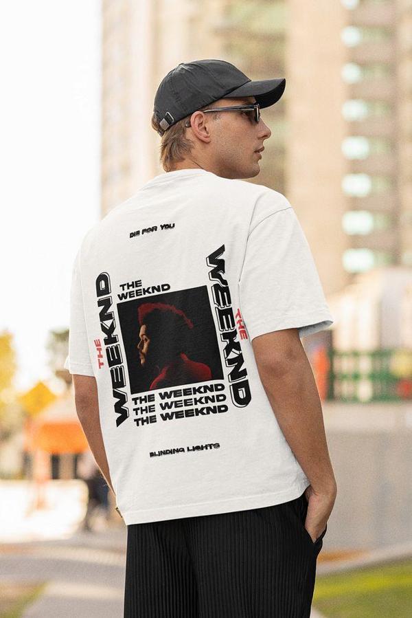 The Weeknd Die For You Baskılı Oversize Rapper Tişört, Unisex Şarkıcı Tişört - Image 1
