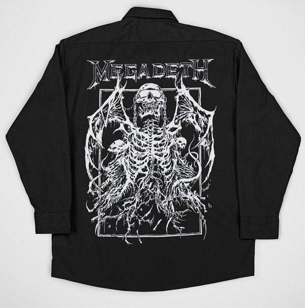 Megadeth Müzik Grubu Baskılı Unisex Rock Metal Cepli Gömlek - Image 1