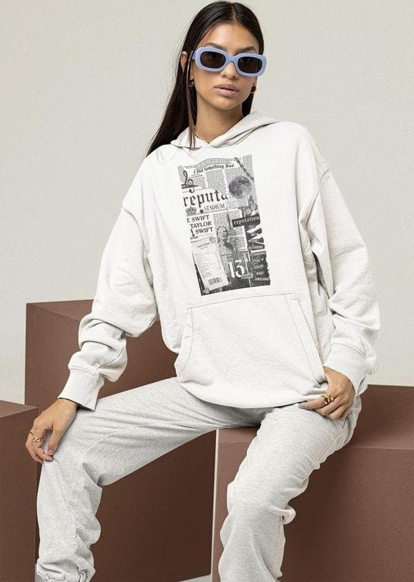 T. Swift Reputation Baskılı Unisex Oversize Şarkıcı Hoodie - Image 1