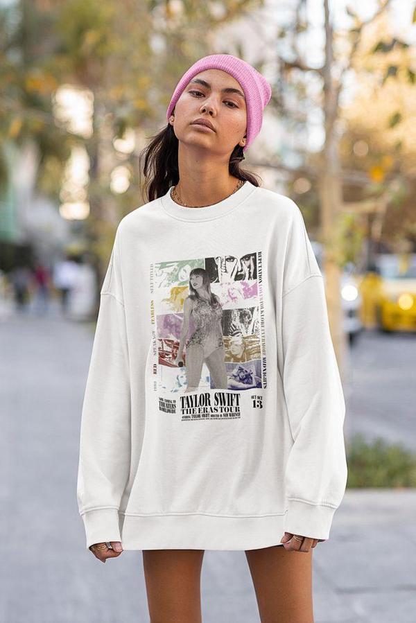 Taylor Swift The Eras Tour Baskılı Unisex Oversize Şarkıcı Sweatshirt - Image 1