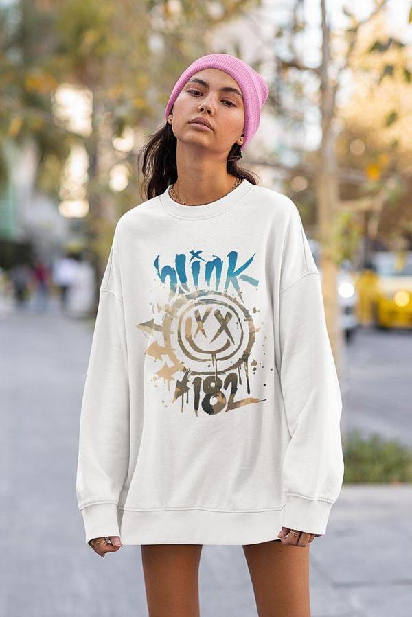 Blink-182 Baskılı Unisex Oversize Müzik Grubu Sweatshirt - Image 1