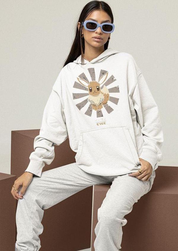 Anime Dizi Karakter Evee Baskılı Unisex Oversize Hoodie - Image 1