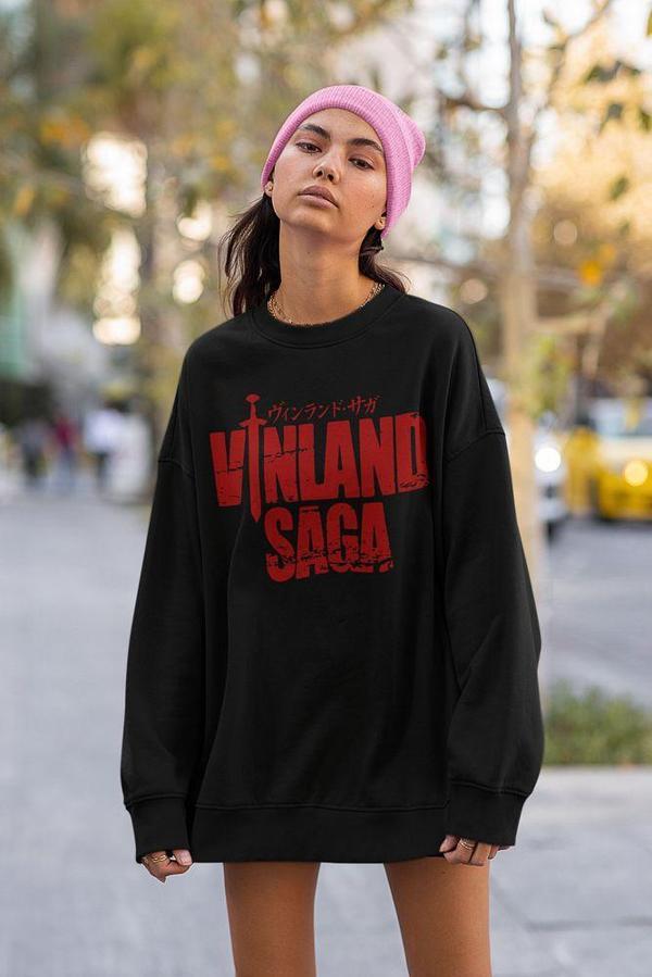 Vinland Saga Anime Baskılı Unisex Oversize Dizi Sweatshirt - Image 1