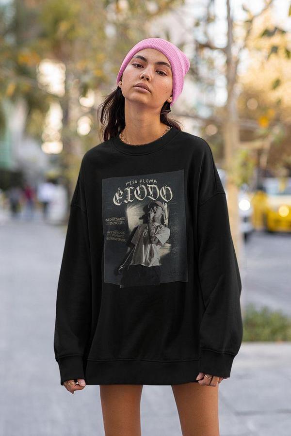 Peso Pluma Exodo Yazılı Unisex Oversize Rapper Sweatshirt - Image 1