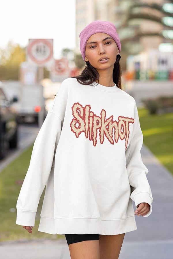 Slipknot Yazılı Unisex Oversize Anime Sweatshirt - Image 1