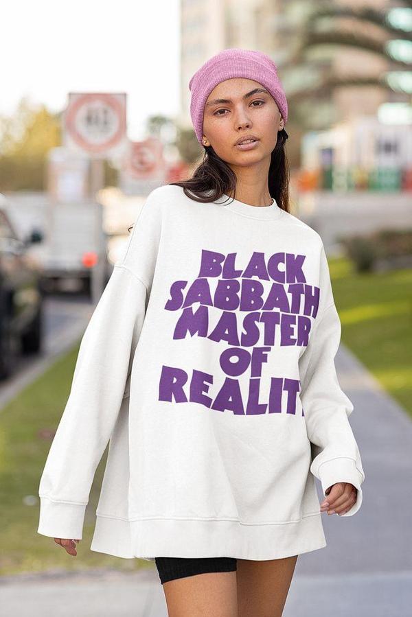 Black Sabbath Master Of Reality Yazılı Unisex Oversize Rock Metal Sweatshirt - Image 1