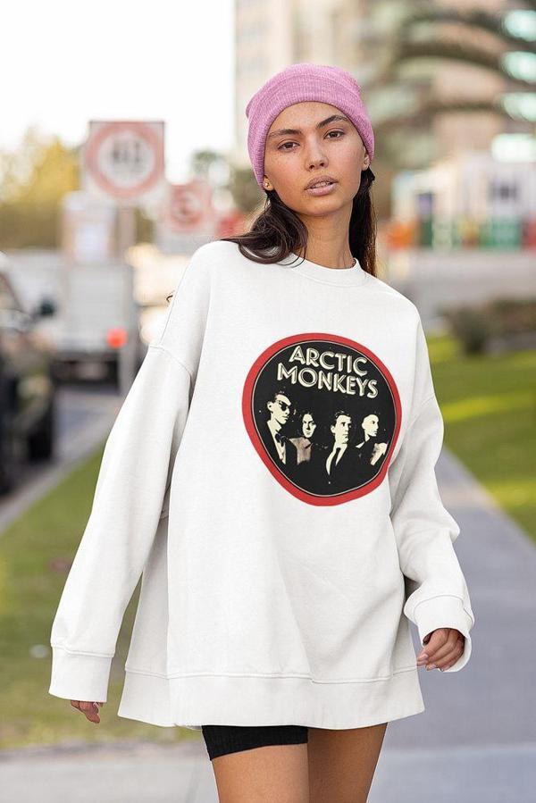Arctic Monkeys Baskılı Unisex Sweatshirt, Oversize Müzik Grubu Sweatshirt - Image 1